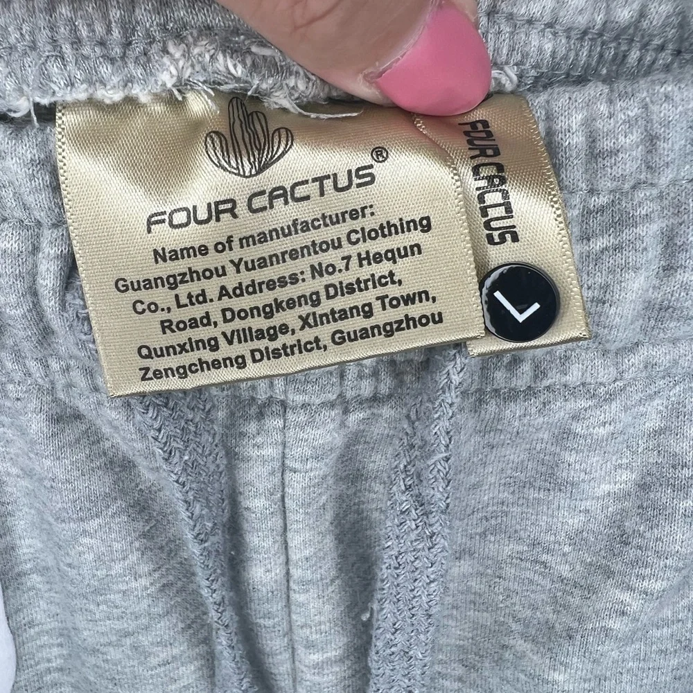 Four Cactus Grey Wide Leg Sweatpants Sz L - Picture 5 of 5